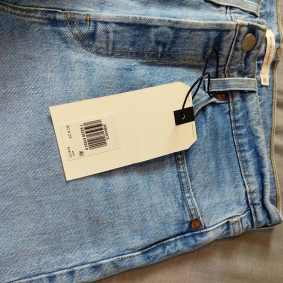 Levi's Wedgie Straight Leg Crop Jeans Tango Blue 90s Mom Denim Pants High Rise - Picture 14 of 15